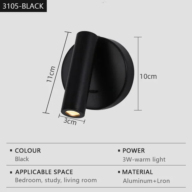 Modern LED Wall lights Rotatable Adjustable Reading Lights Bedroom