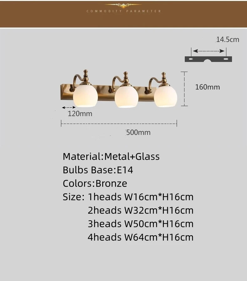 Multi-Head Vanity Mirror Light