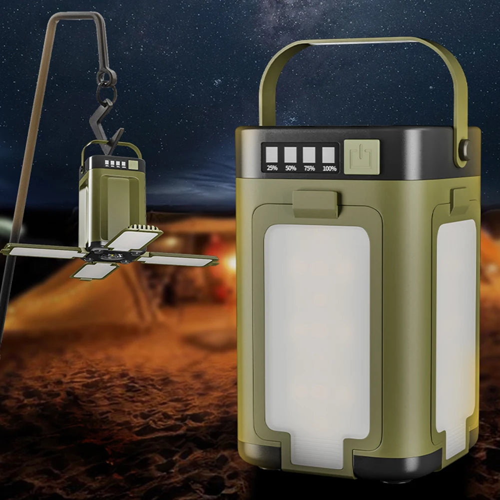 Solar Camping Lantern Foldable Camping Light Waterproof Rechargeable
