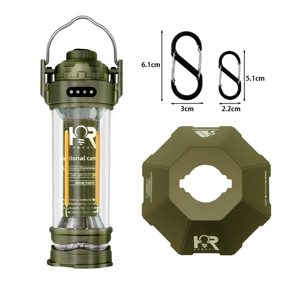 DOTWISE 3000mAH Camping Portable Retro Lantern Camping Lighthouse Tent
