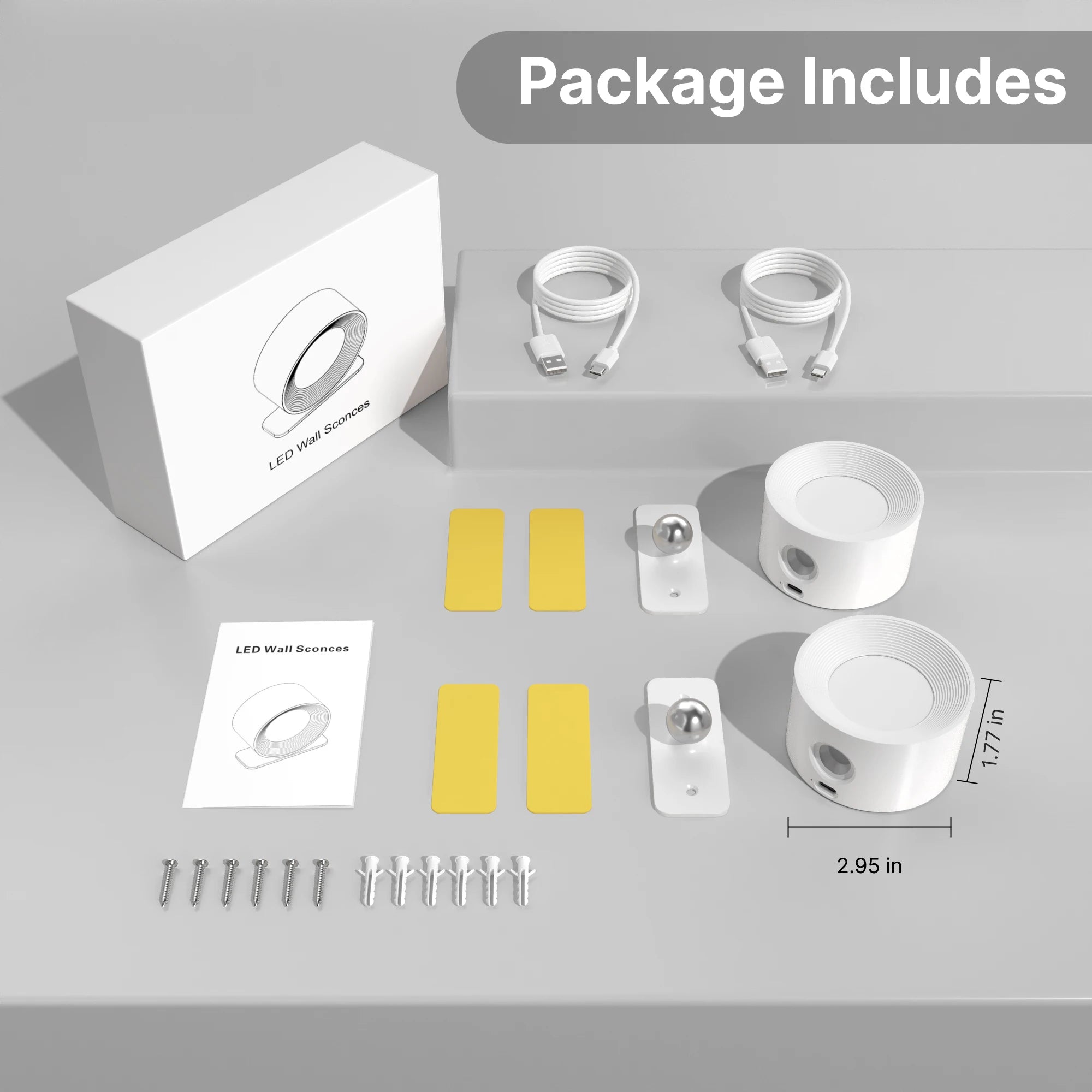 LED Wall Sconces light, 3 Brightness Levels 3 Color Modes Wall Lights,