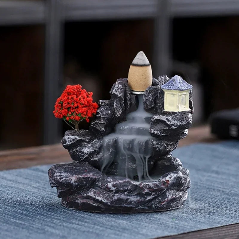 Waterfall Backflow Incense Burner with Cones