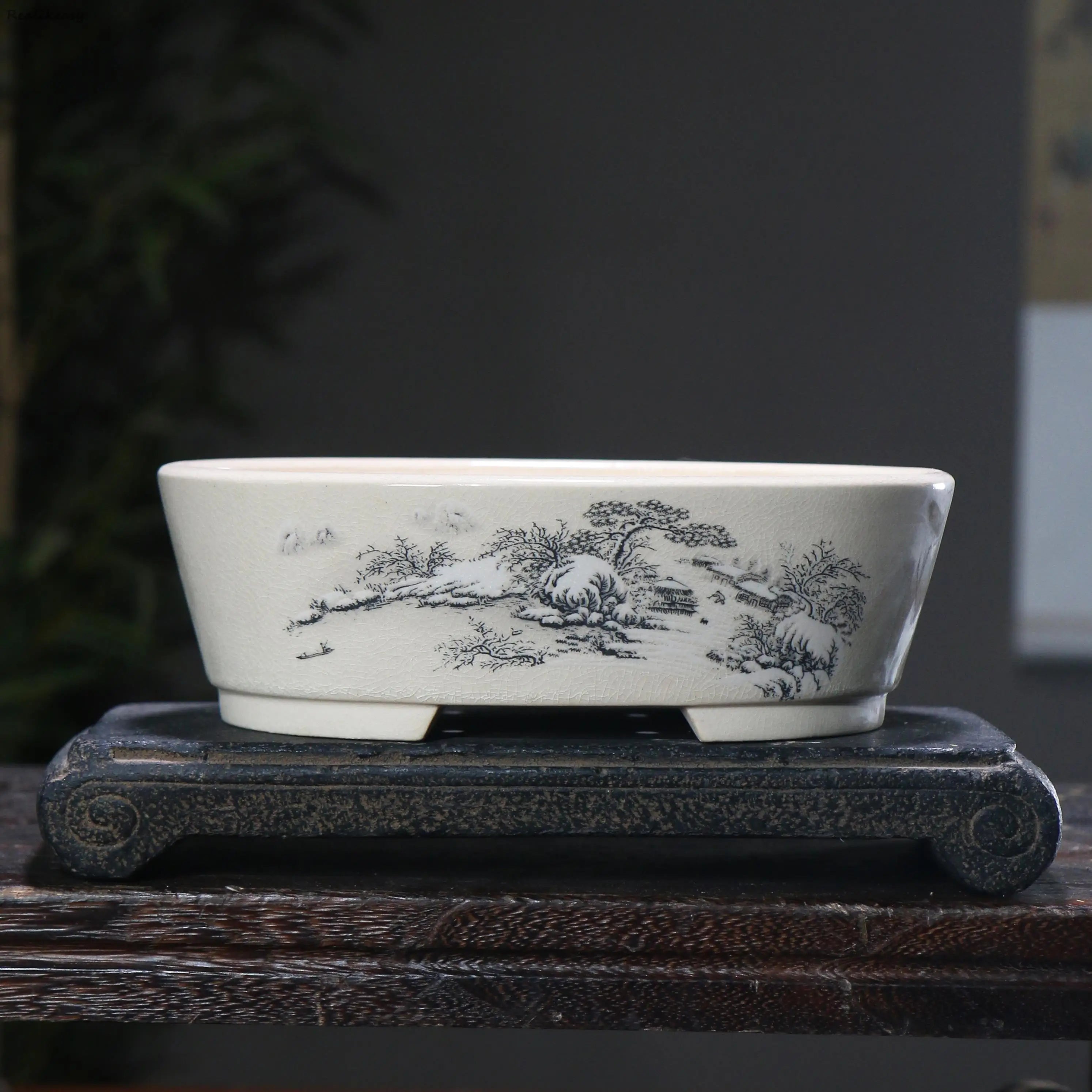 6Size Purple Sand Flower Pot Ceramic Bonsai Pot Handmade
