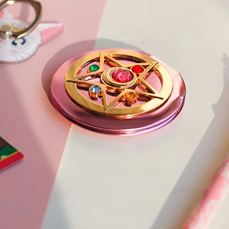 Portable Crystal Star Folding Makeup Mirror