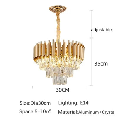 Luxury Crystal Ceiling Chandelier Lighting Modern Living Room Lights
