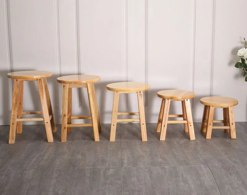 Solid Wood Round Stool