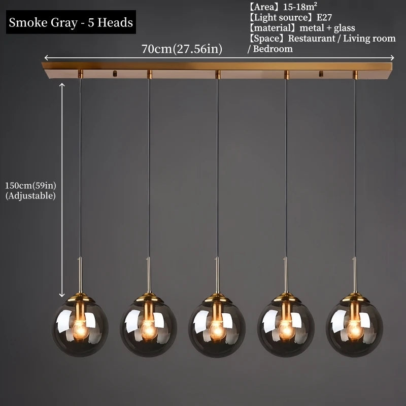 Modern Glass Globe LED Pendant Light