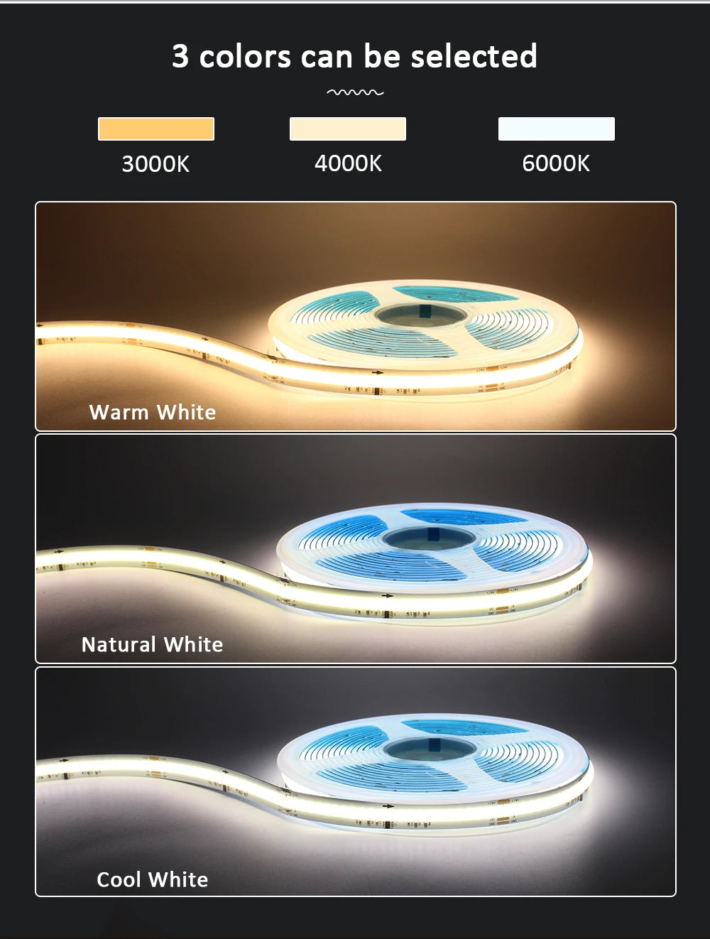 5M 10M 15M Sensor Motion Stairs LED Strip Light Kit 24V COB Water Flow