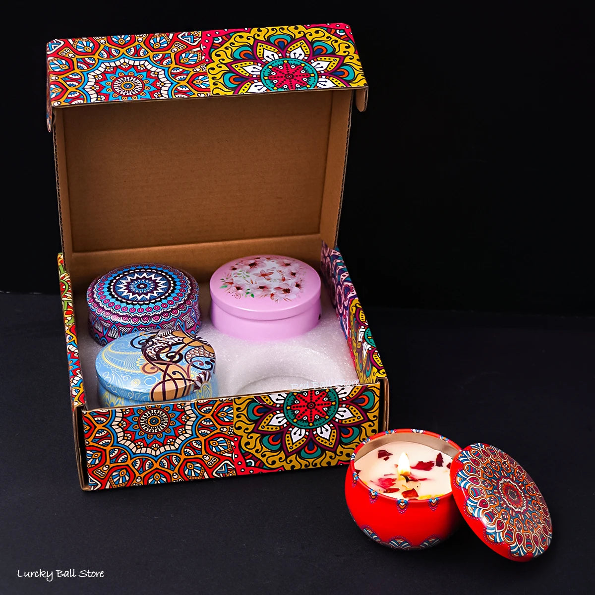 4Pcs/Box Scented Long Lasting Smokeless Fragrance Candle Jar Soy