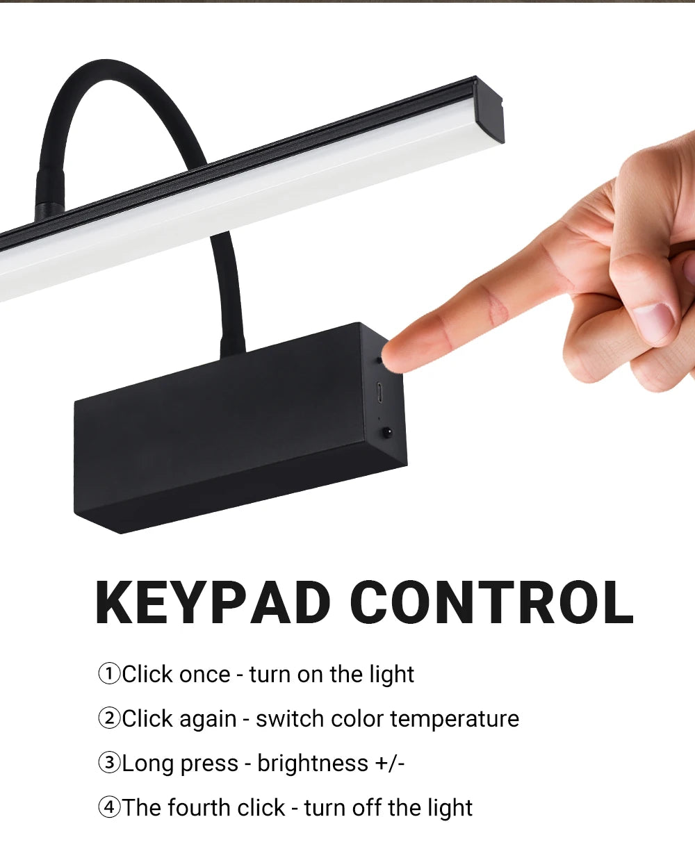 Rechargeable LED Wall Lamp Flexible Adjustable Wall Light Fixtures 40cm