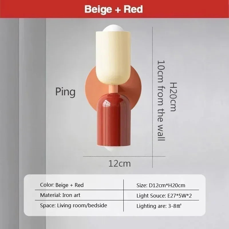 Cream Double Head Wall Lamp