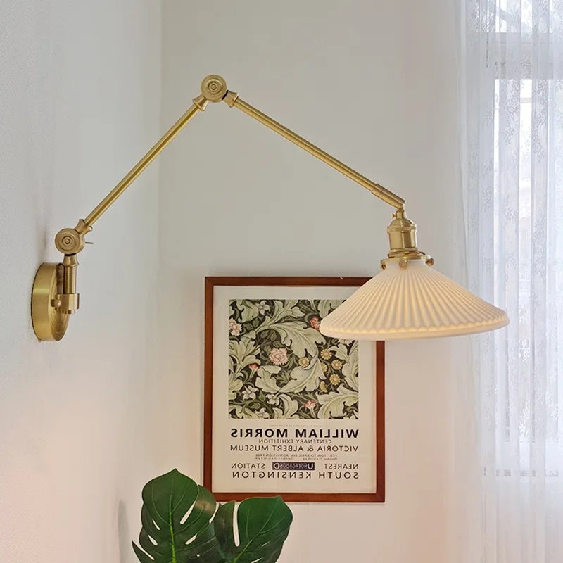 IWHD 2022 New Ceramic Copper LED Wall Lamp Beside Left And Right Rotate