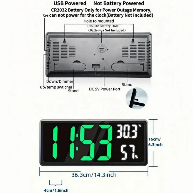 Digital LED Wall Clock
