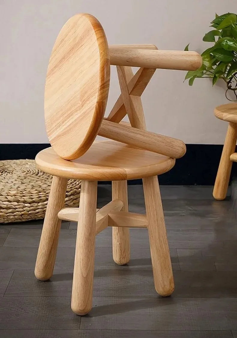 Solid Wood Small Round Stool