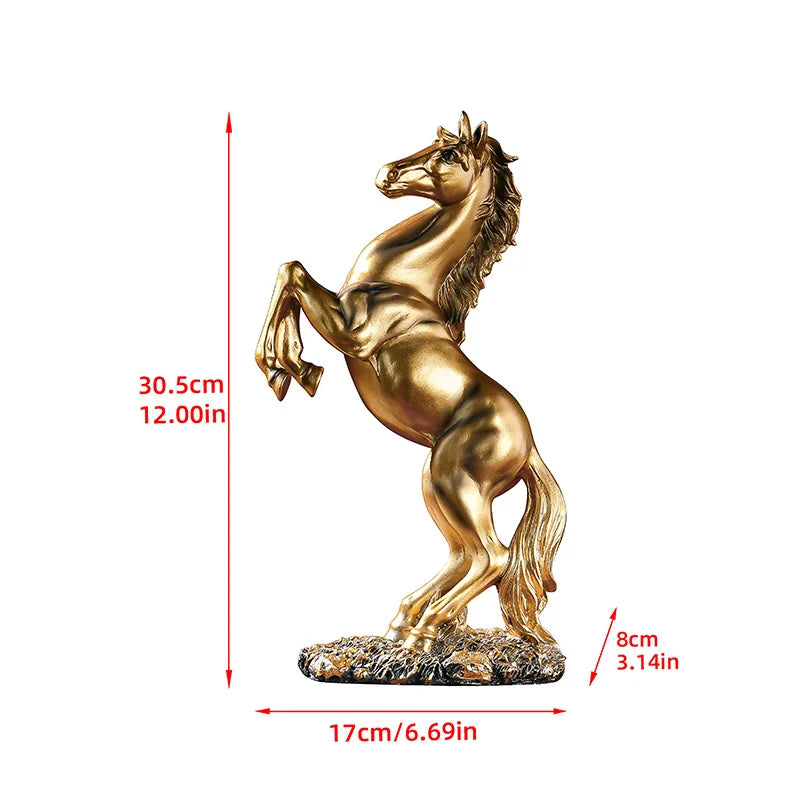 Resin Rearing Horse Statue