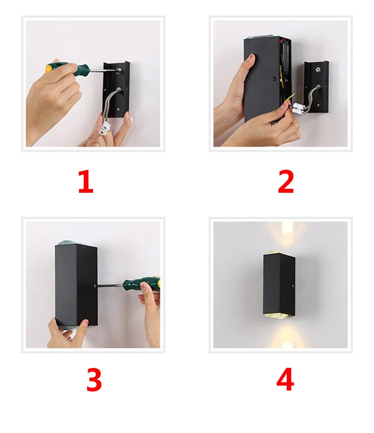 Silver Aluminum COB Outdoor Wall Light