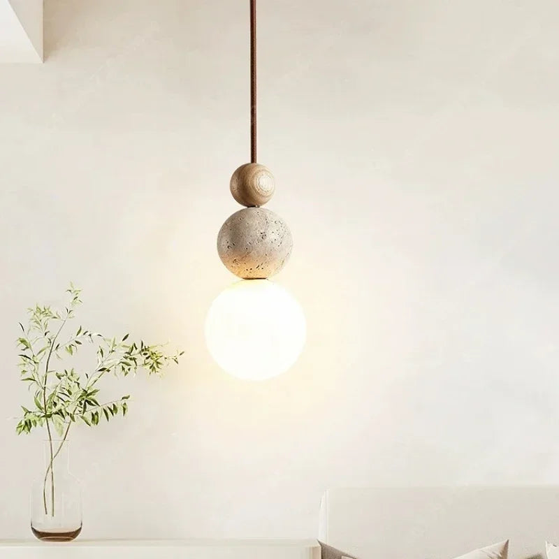 Cream Travertine Pendant Light
