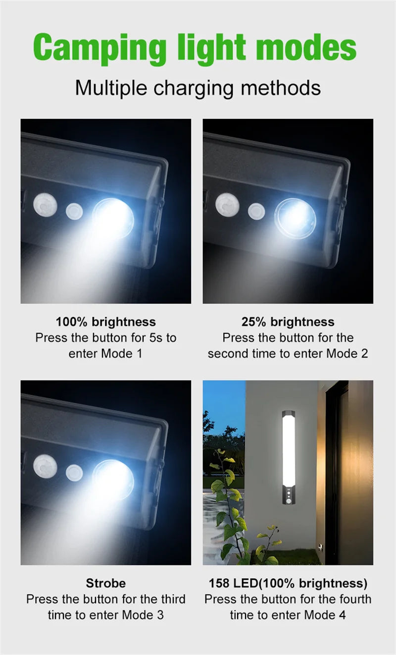 Solar Lights Outdoor Motion Sensor 158LED Flood Lights with Remote