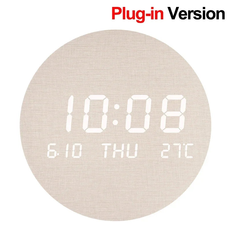 LED Digital Wall Clock Temperature Date Time Multi-function Display