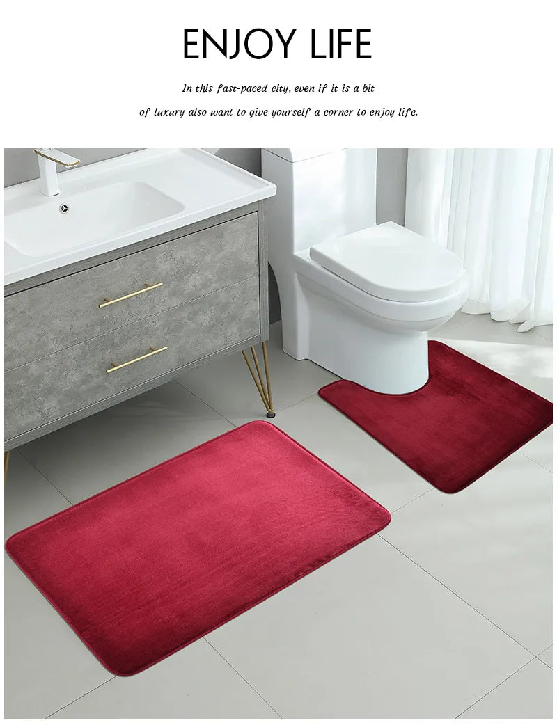 Three Piece Toilet, Bath Floor Mat, Shower Mat, Bath Absorbent Mat, Non