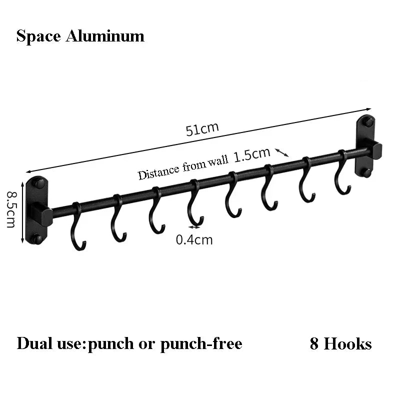 Wall Mounted Kitchen Hook Rack