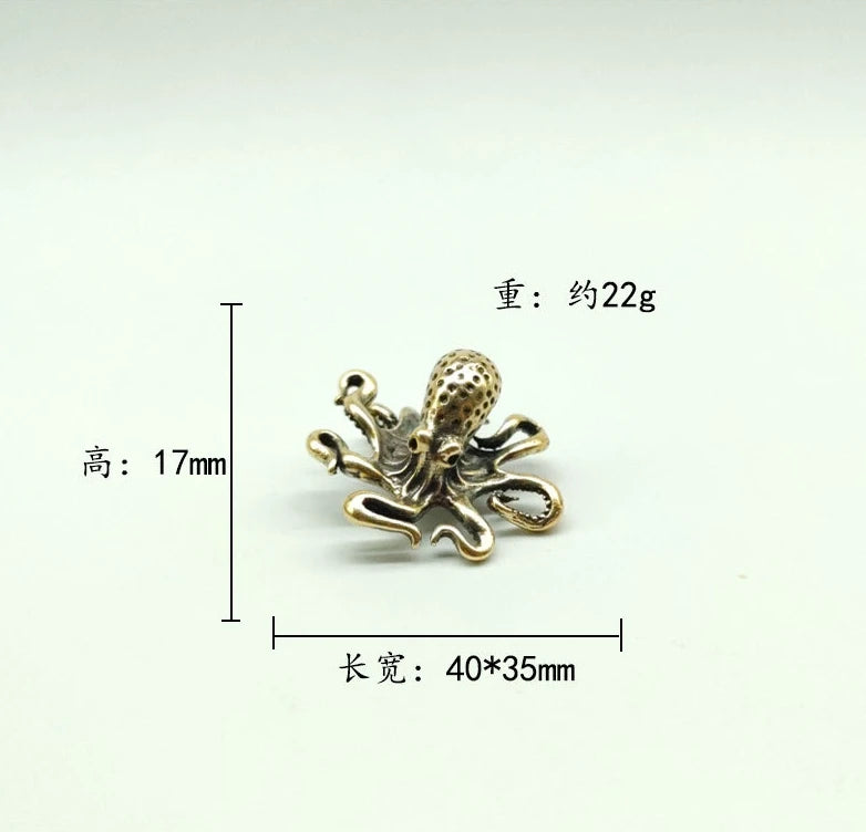 Brass Octopus Home Decoration Antique Copper Animal Figurines