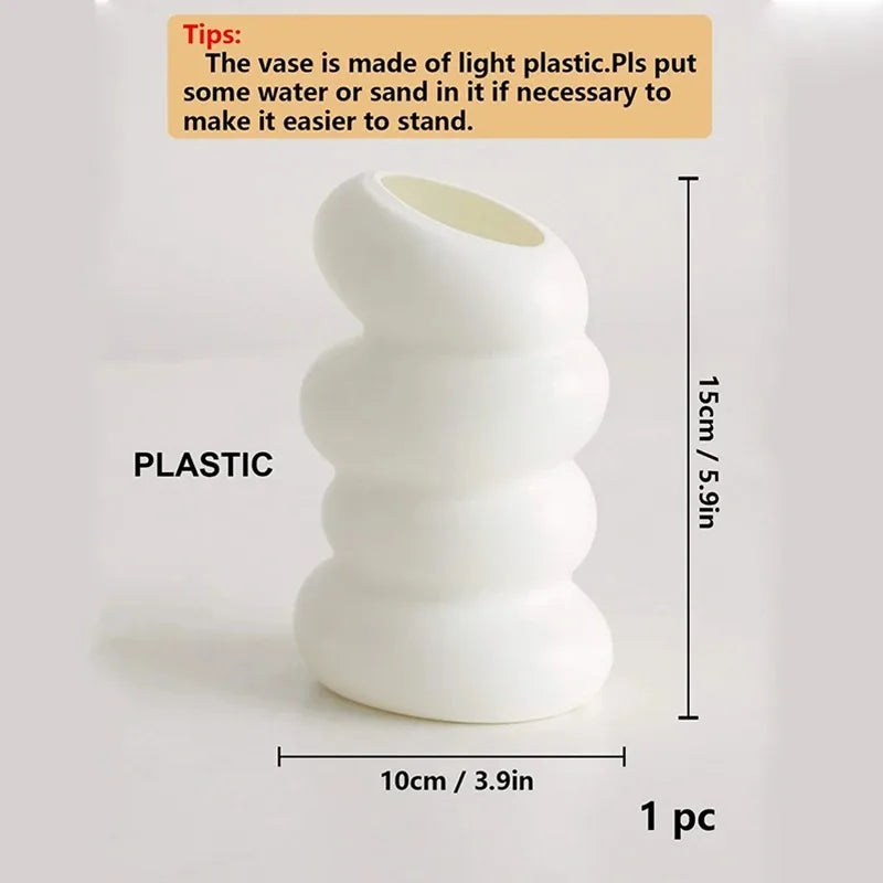Plastic Spiral White Vase Nordic Creative Flower Arrangement Container