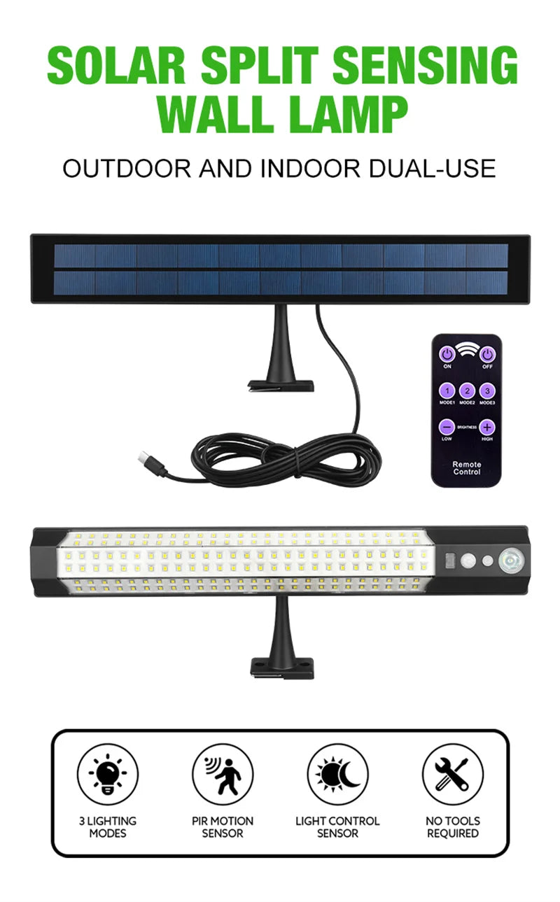 Solar Lights Outdoor Motion Sensor 158LED Flood Lights with Remote