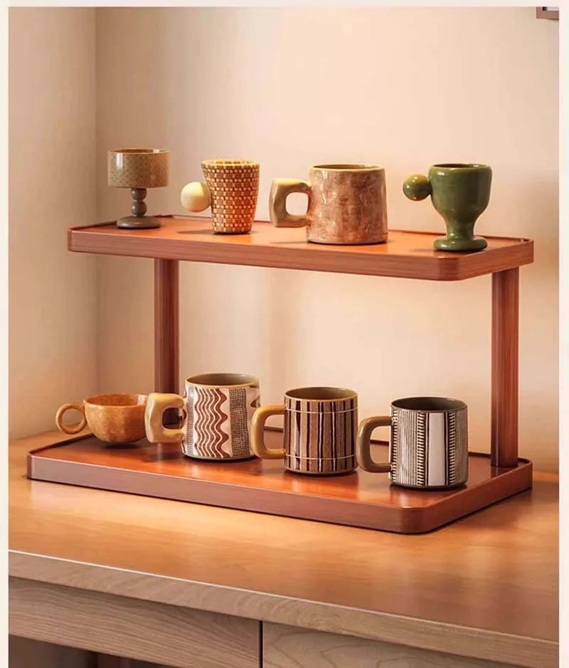 Wooden Tea Room Storage Rack
