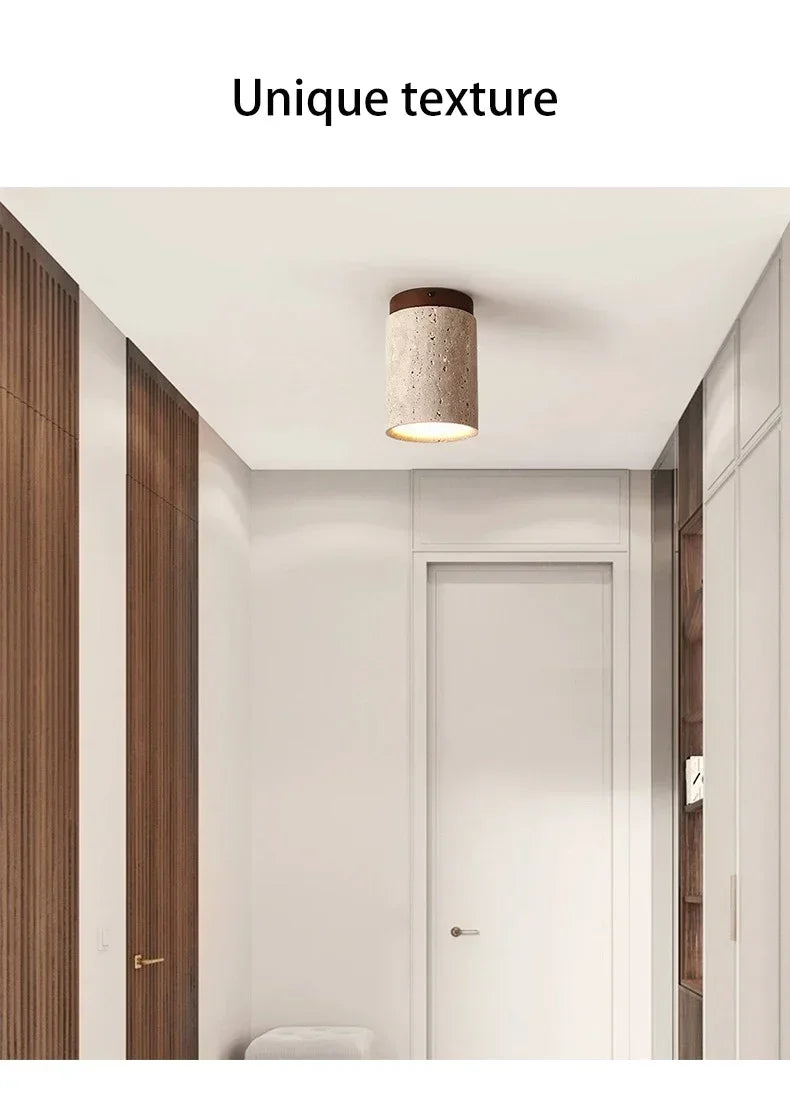 Japanese Stone Wood Ceiling Downlight