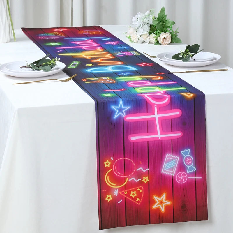 Neon Birthday Party Table Runner