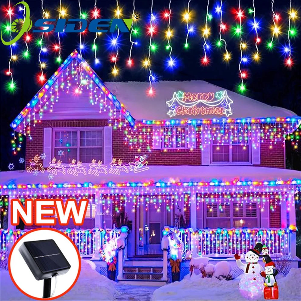Solar Icicle Fairy Lights