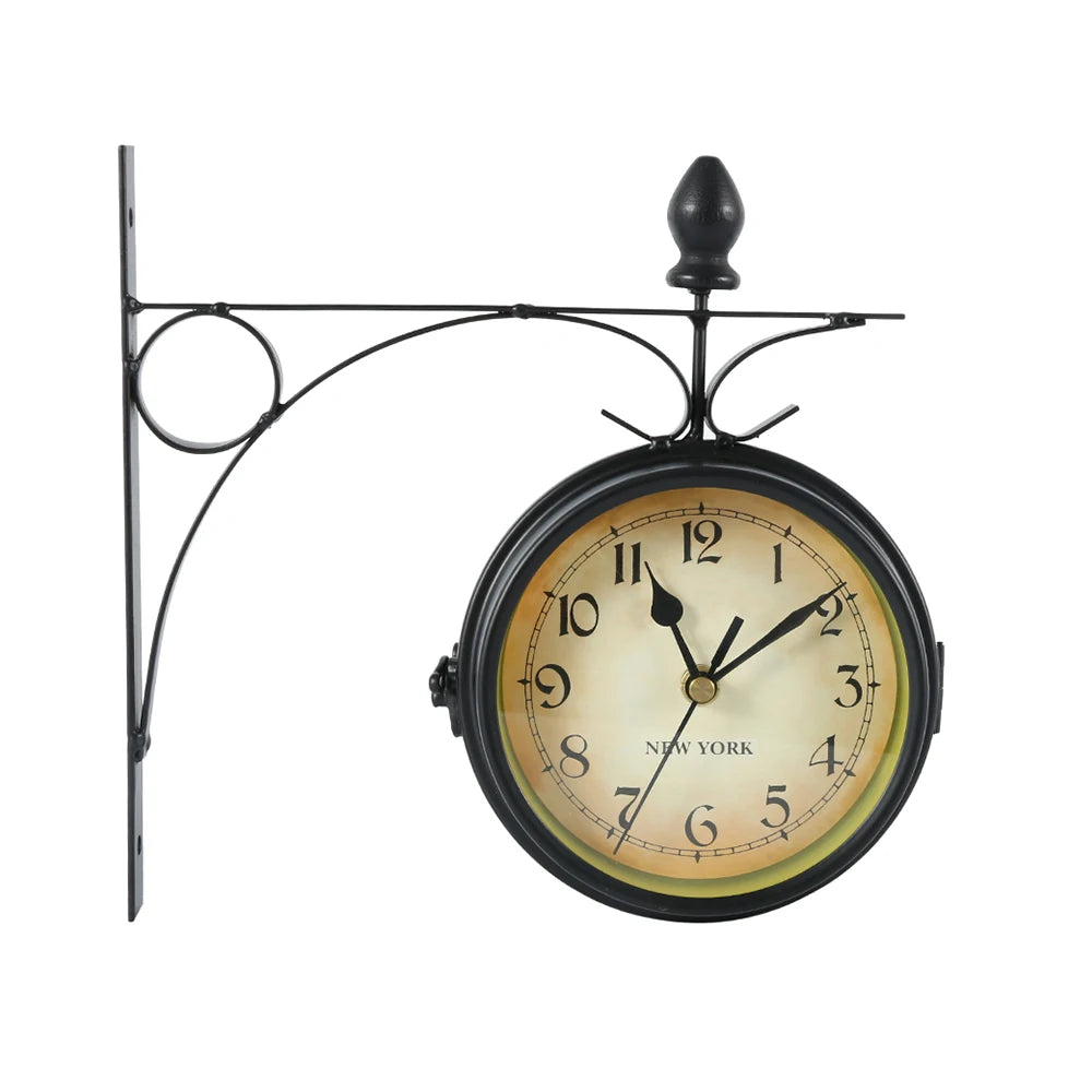 Retro Double Sided Station Clock