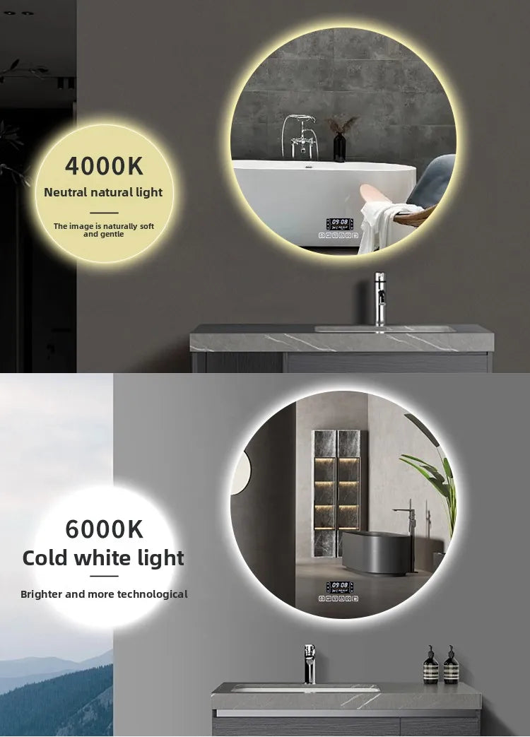 Smart Anti-Fog Round Vanity Mirror