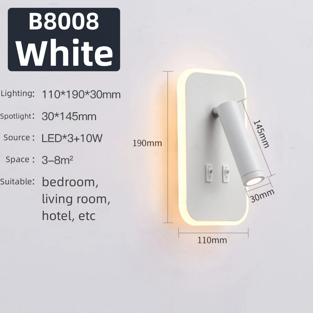 LED Wall Light 220V AC Backlight Rotating Adjustable Spotlight