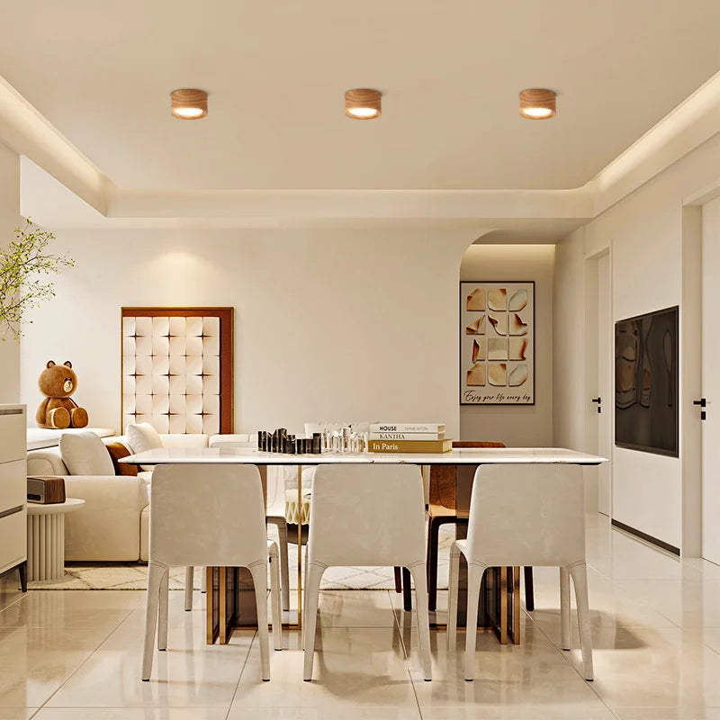 GX53 Wooden Downlight Ceiling Lamp
