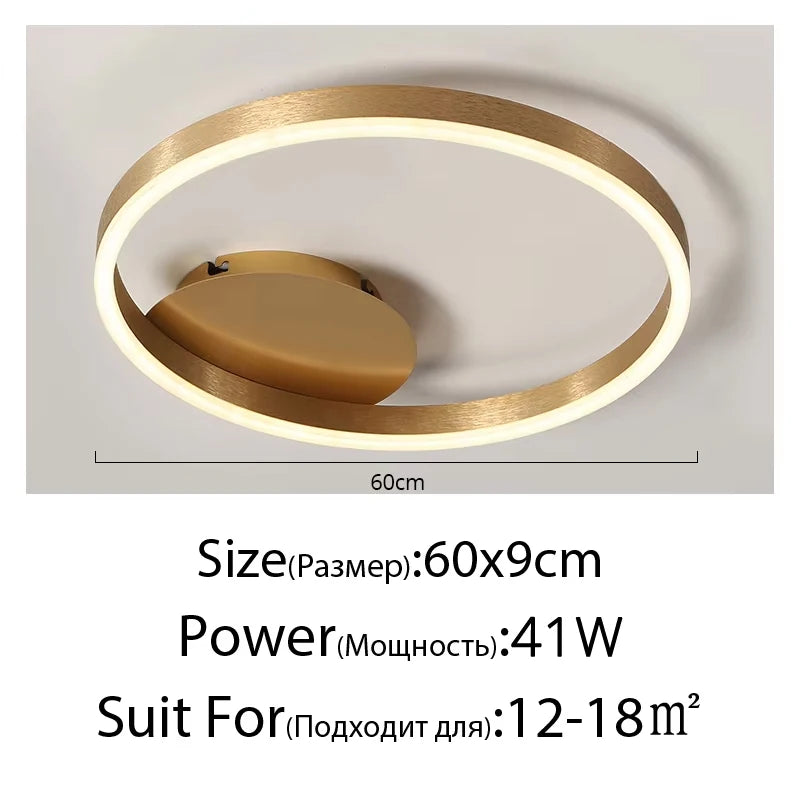 Gold Multi Ring LED Chandelier