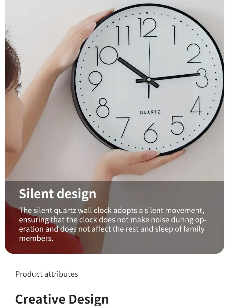 8 Inch Mute Quartz Wall Clock Cubic Digital Clock
