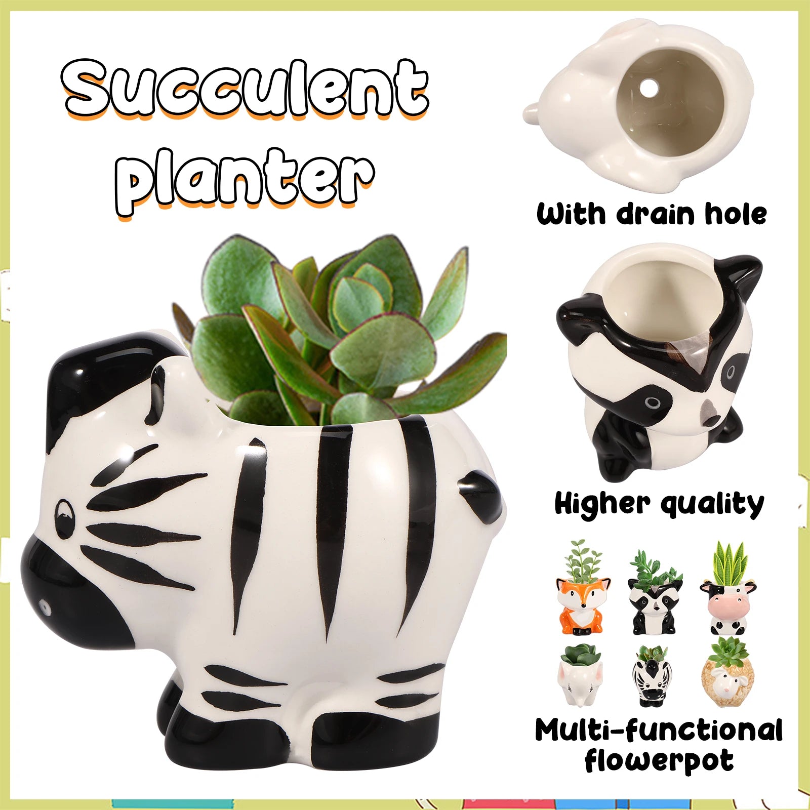 Animal Shaped Ceramic Succulent Pots