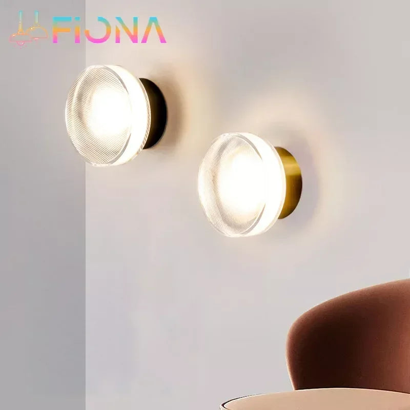 Modern Round Wall Lamp LED Acrylic Wall Light Sconce Living Room Aisel