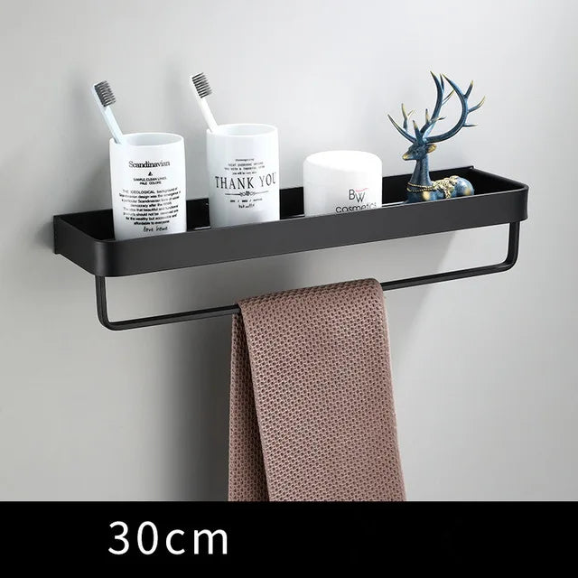 Bathroom Shelf Bath Shower Shelf Aluminum Black Bathroom Corner shelf Wall Mounted Black Aluminum Kitchen Storage holder