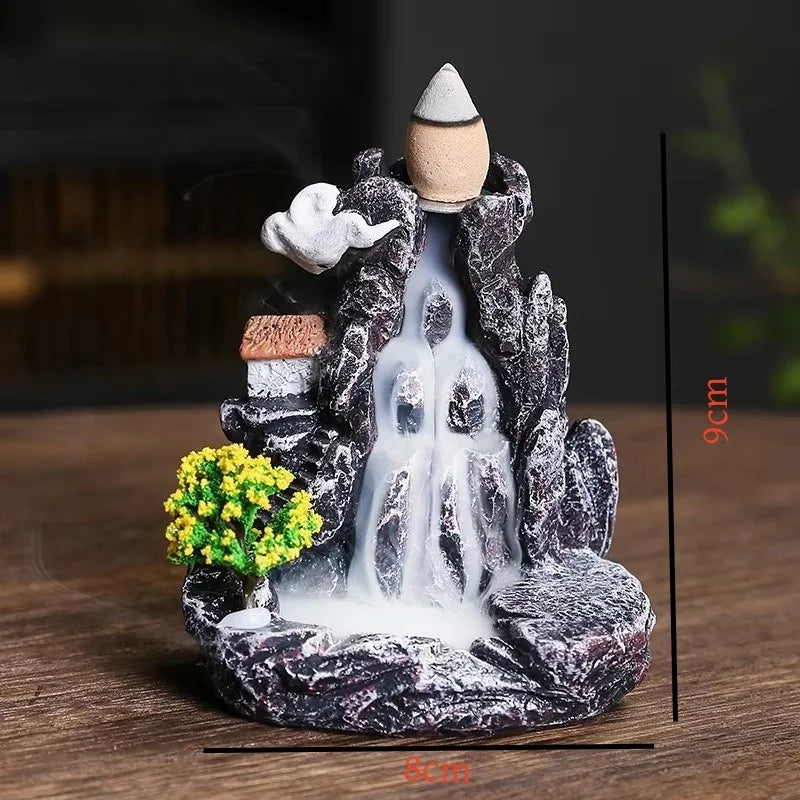 Waterfall Backflow Incense Burner with Cones