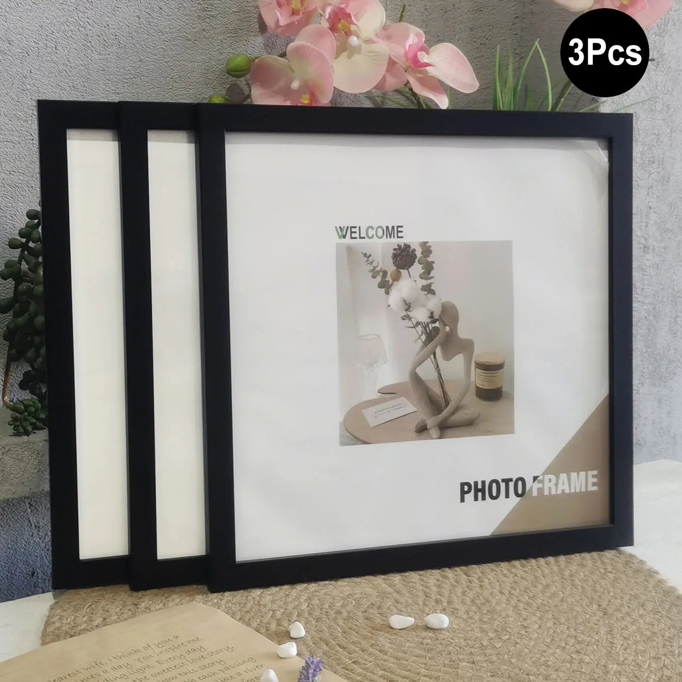 Wood Square Photo Frames For Wall Hanging or Desktop