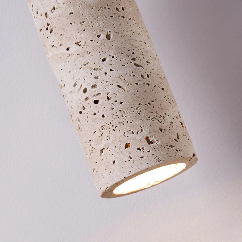 Cream Stone Tube Pendant Light