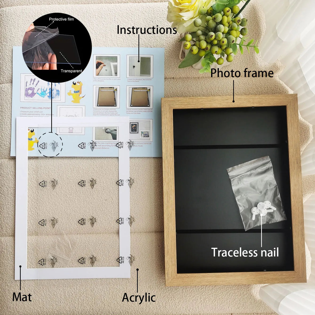 Front Opening Kids Art Display Frame
