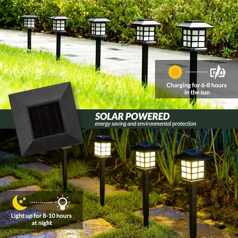 2 Pack Solar Pathway Light Outdoor Solar Lamp Waterproof Landscape