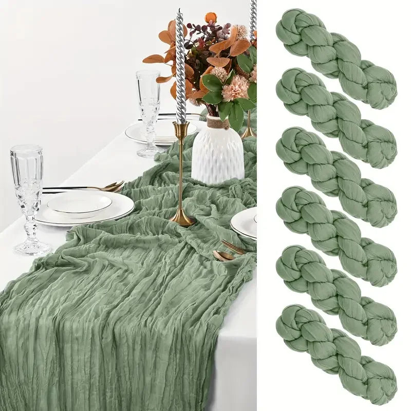 Gauze Cheesecloth Table Runners Set of 6
