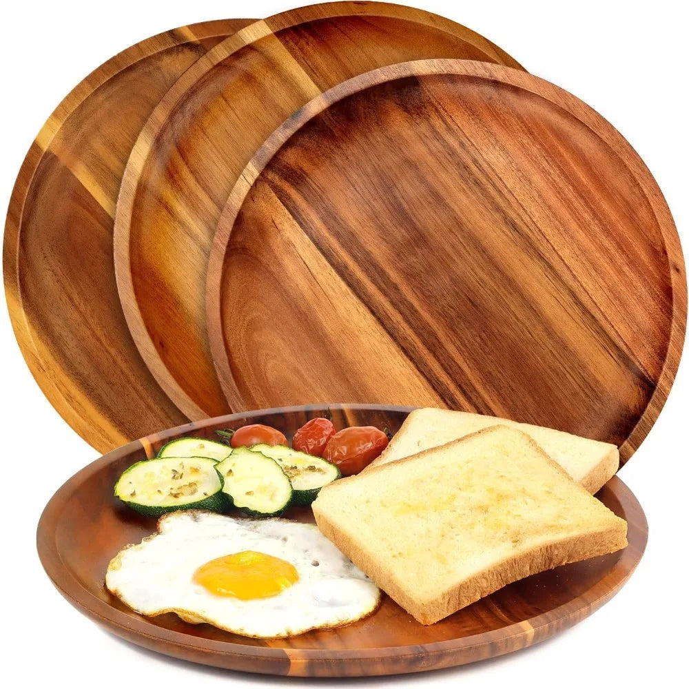 Acacia Wood Round Serving Plate