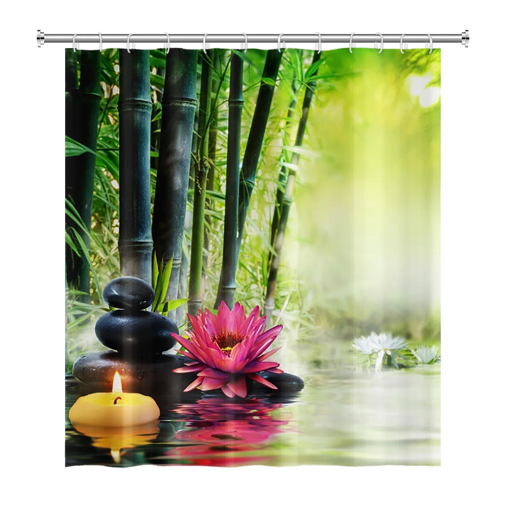 Zen Garden Bamboo Shower Curtain