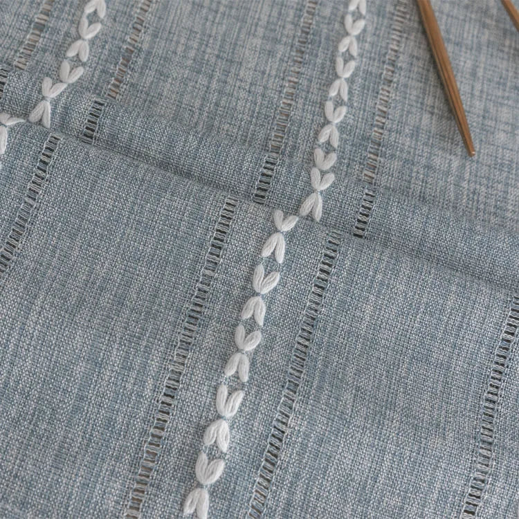 Cotton Linen Stripe Tassel Tablecloth Stain Resistant Dust-Proof Table